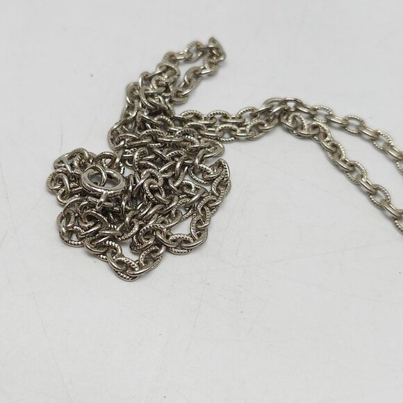 Turtle Pendant Necklace With Faux Red Stone Silver Chain 24" - Picture 4 of 6